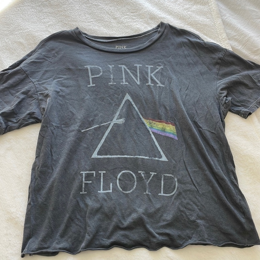 Pink floyd dark gray crop top